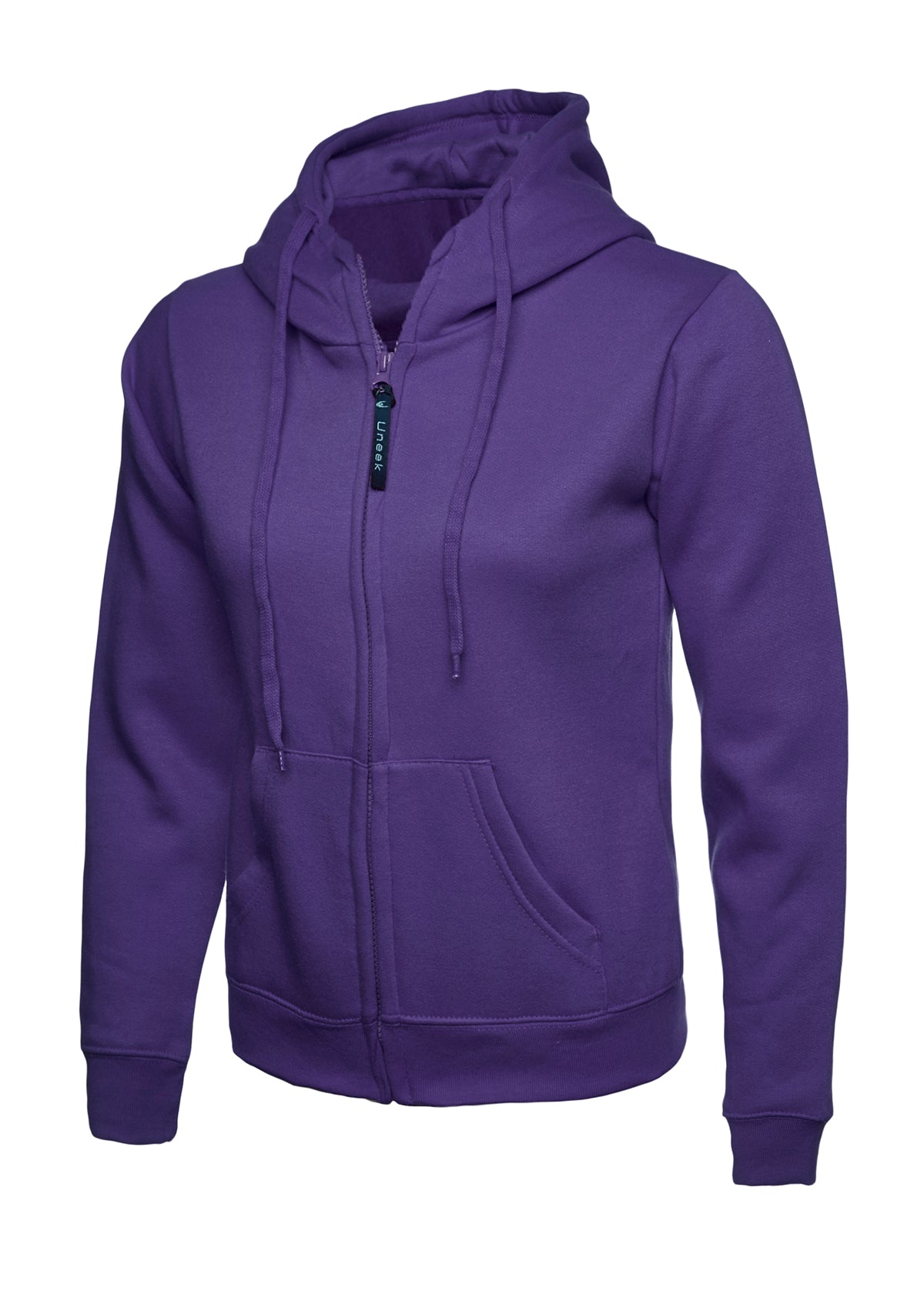 Ladies Classic Full Zip Hooded Sweatshirt - Purple
