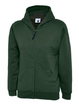 Childrens Classic Full Zip Hooded Sweatshirt - Bottle Green