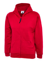 Childrens Classic Full Zip Hooded Sweatshirt - Red
