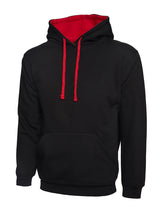 Contrast Hooded Sweatshirt - Black/Red