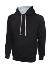 Contrast Hooded Sweatshirt - Black/Heather Grey
