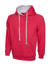 Contrast Hooded Sweatshirt - Fuchsia/Heather Grey