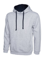 Contrast Hooded Sweatshirt - Heather Grey/Navy