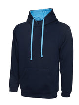 Contrast Hooded Sweatshirt - Navy/Sky