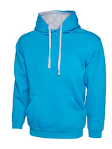 Contrast Hooded Sweatshirt - Sapphire/Heather Grey