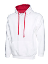 Contrast Hooded Sweatshirt - White/Fuchsia