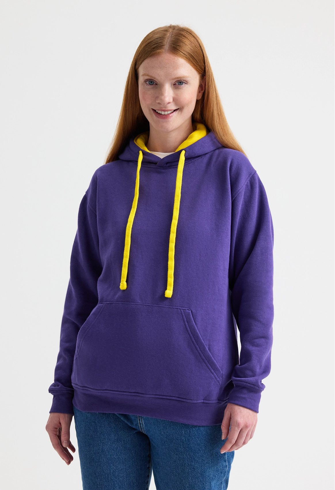 Contrast Hooded Sweatshirt - Black/Red