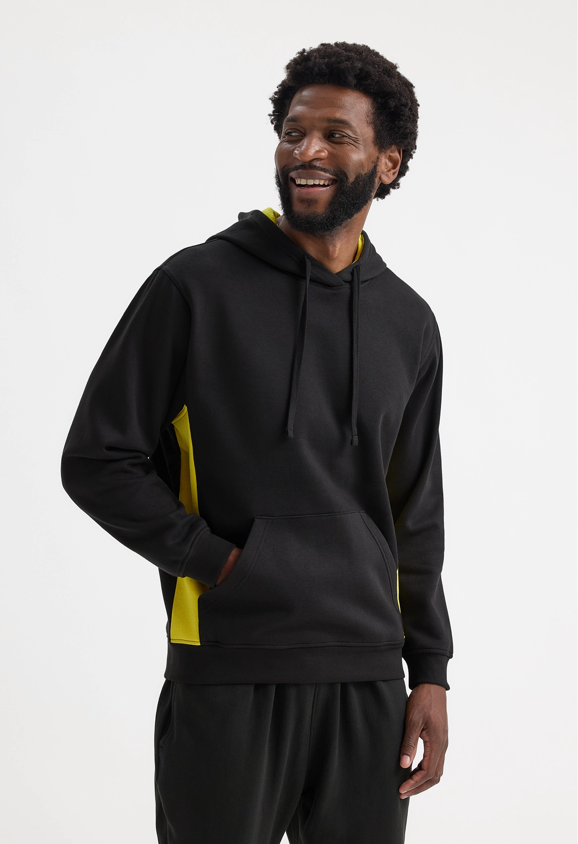 Two Tone Hooded Sweatshirt - Black/Charcoal
