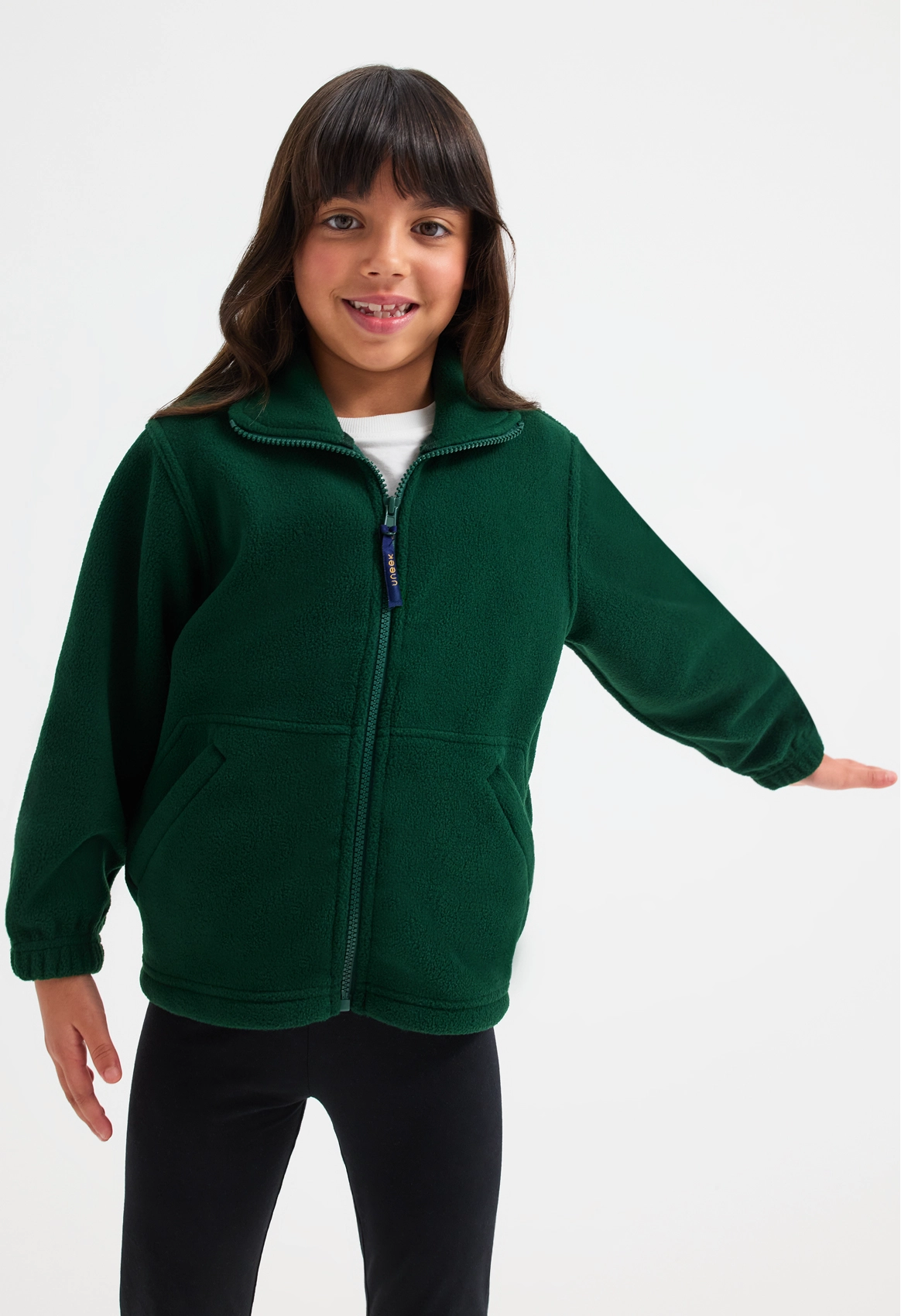 Childrens Classic Full Zip Fleece Jacket - Bottle Green