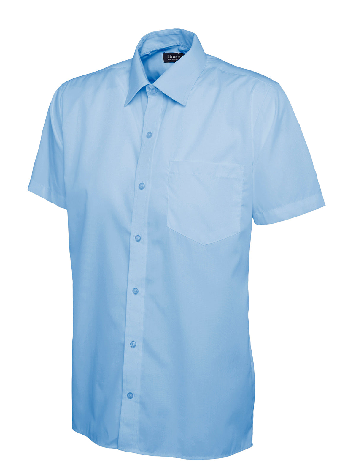Mens Poplin Half Sleeve Shirt - Light Blue