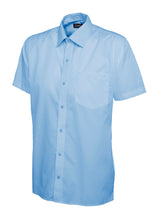 Mens Poplin Half Sleeve Shirt - Light Blue