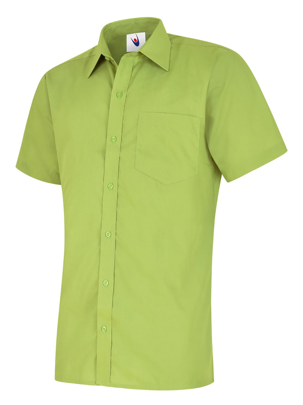 Mens Poplin Half Sleeve Shirt - Lime
