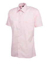 Mens Poplin Half Sleeve Shirt - Pink