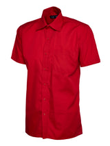 Mens Poplin Half Sleeve Shirt - Red
