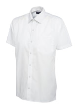 Mens Poplin Half Sleeve Shirt - White