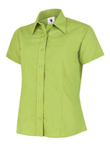 Ladies Poplin Half Sleeve Shirt - Lime