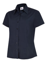 Ladies Poplin Half Sleeve Shirt - Navy