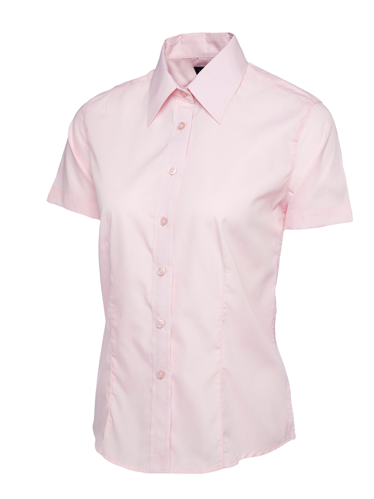 Ladies Poplin Half Sleeve Shirt - Pink