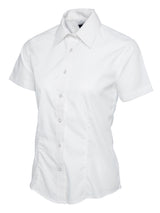 Ladies Poplin Half Sleeve Shirt - White