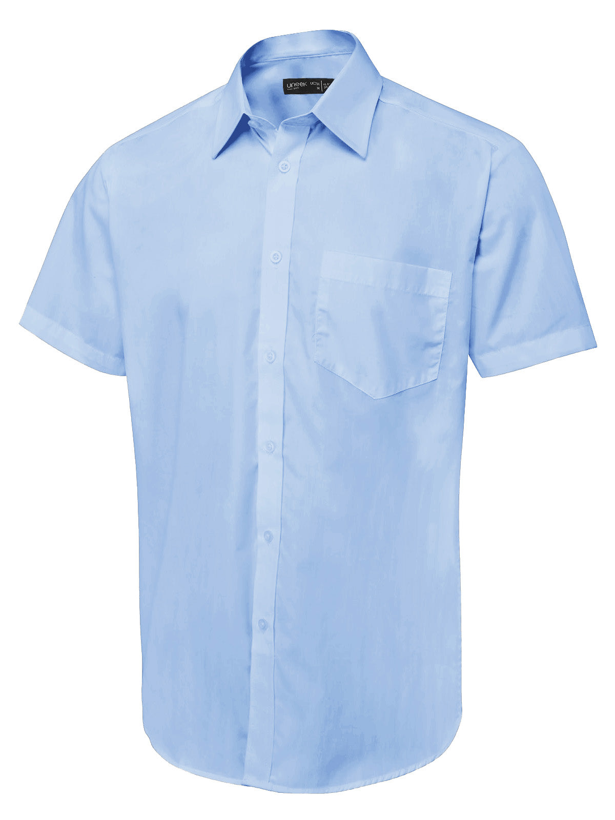 Men's Short Sleeve Poplin Shirt - Light Blue