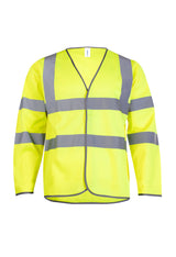 Long Sleeve Hi Vis Safety Waistcoat - Yellow