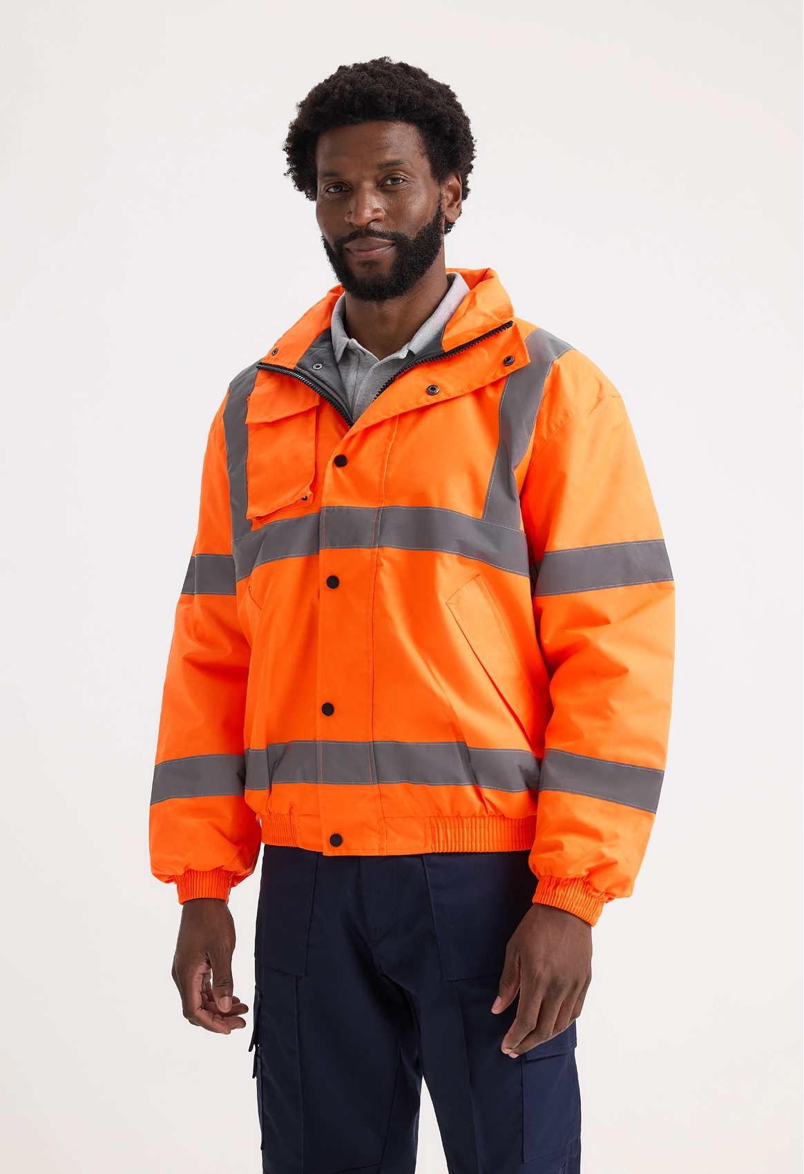 Hi Vis Bomber Jacket - Orange