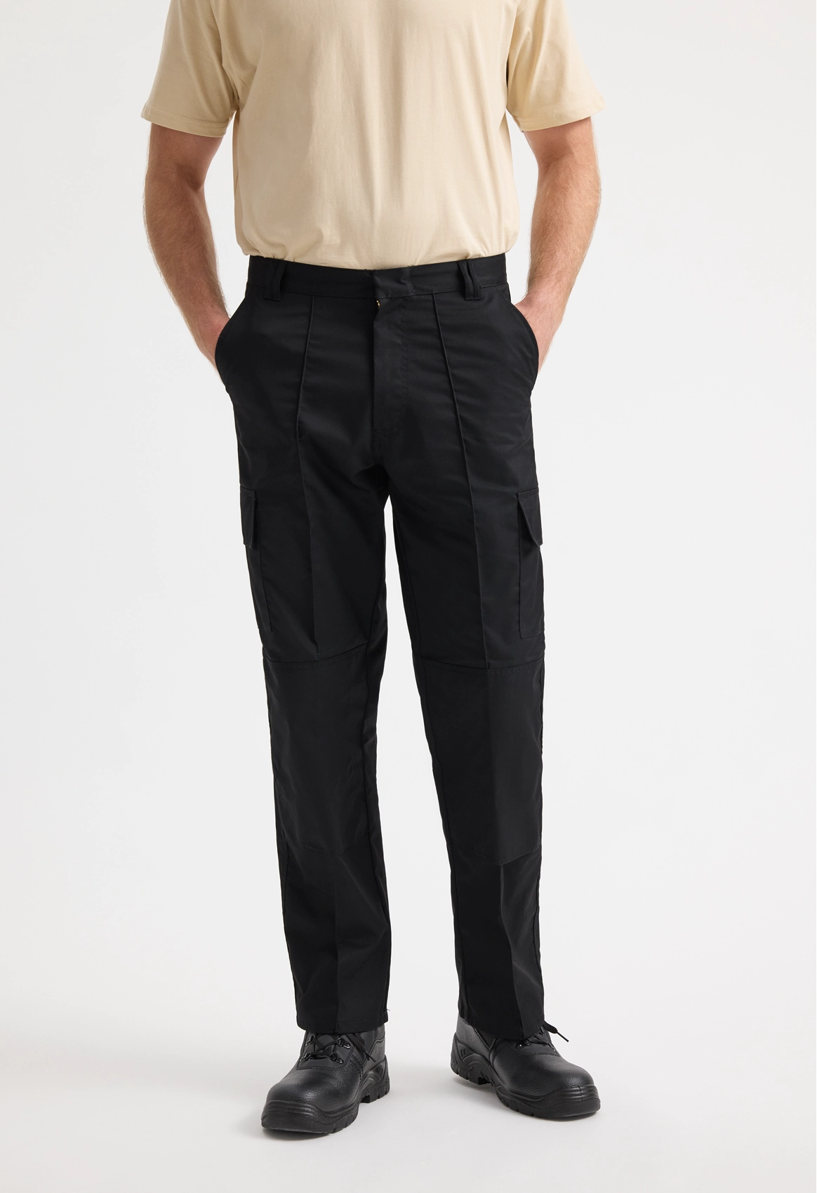 Cargo Trouser with Knee Pad Pockets Regular - Black