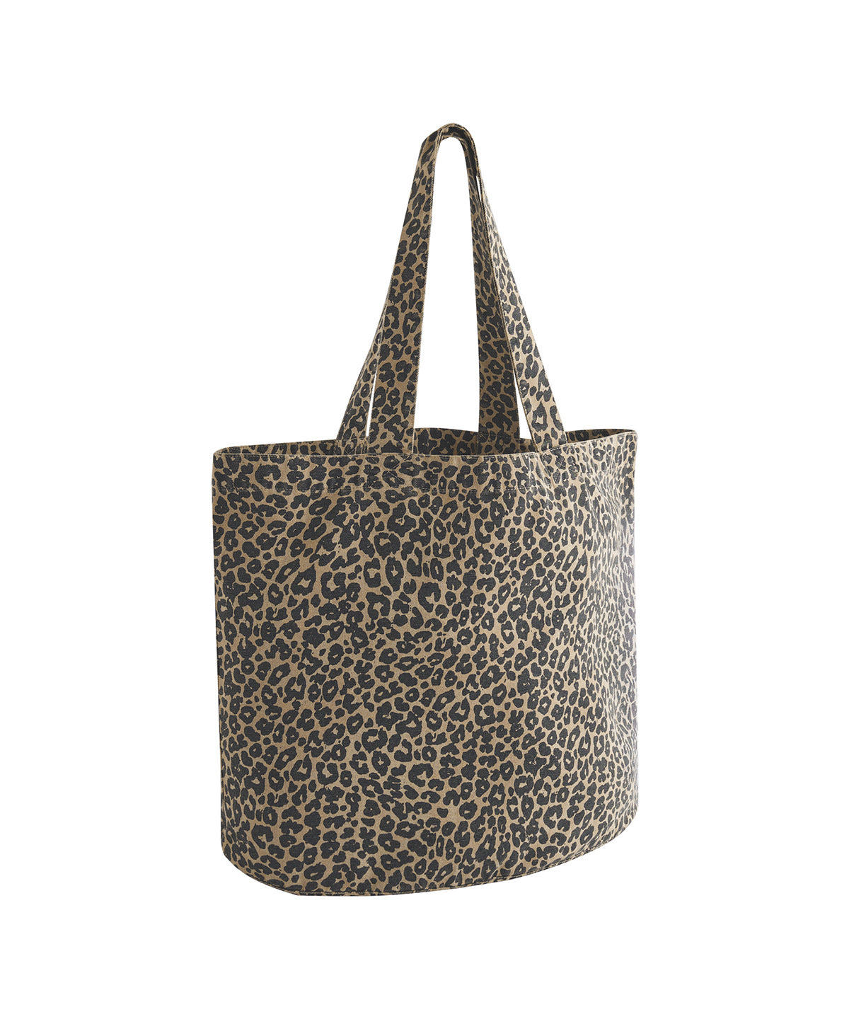 Leopard print canvas shopper