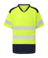 Hi-vis mandarin collar comfort trim t-shirt (HVJ430)