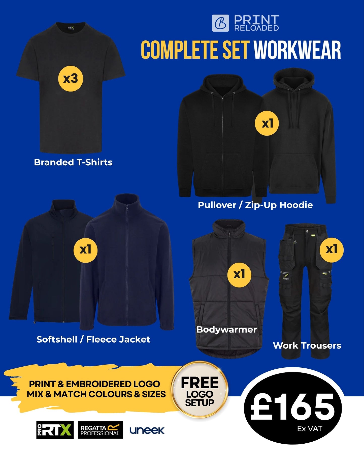 Complete Set Workwear Package + Free Logo