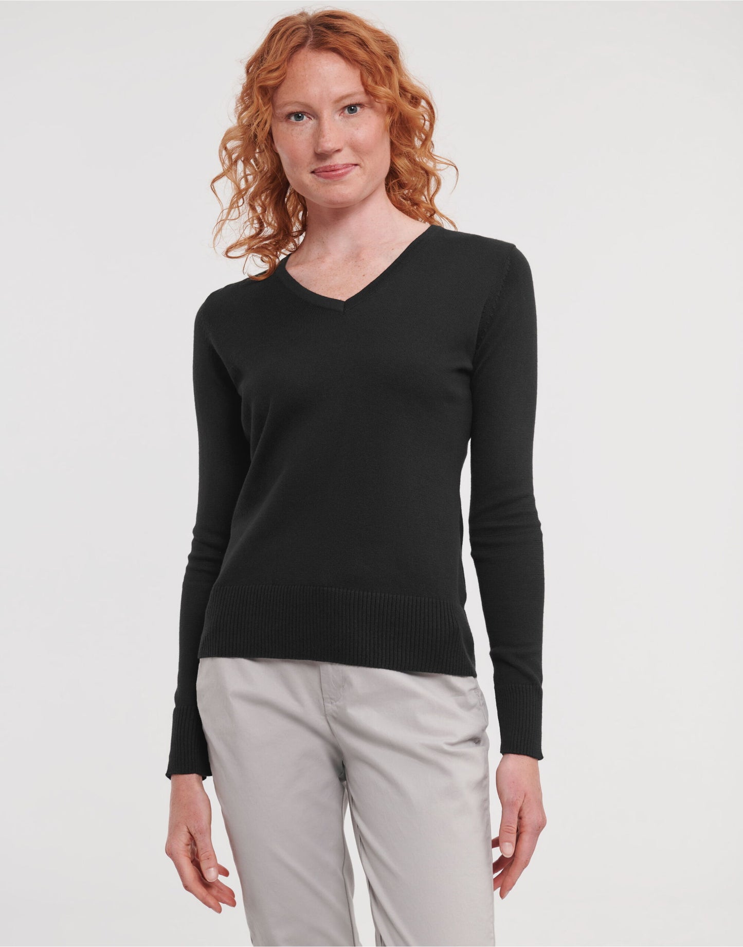 Ladies' V-Neck Knitted Pullover