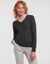 Ladies' V-Neck Knitted Pullover