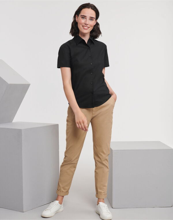 Ladies' Short Sleeve Tailored Oxford Shirt