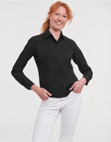 Ladies' Long Sleeve Fitted Polycotton Poplin Shirt