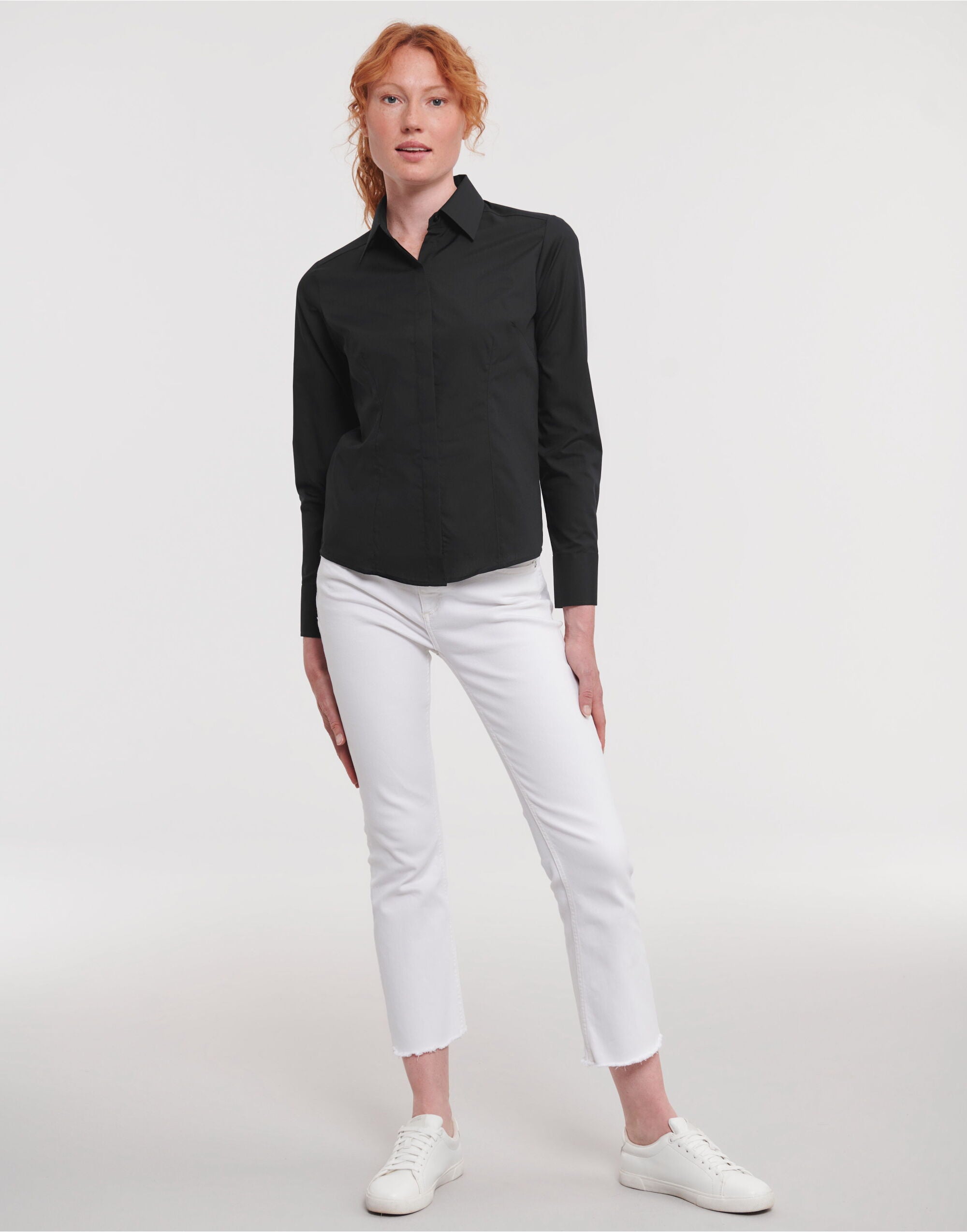 Ladies' Long Sleeve Fitted Polycotton Poplin Shirt