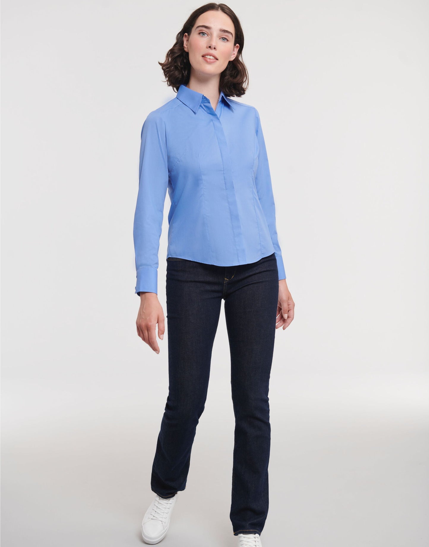 Ladies' Long Sleeve Fitted Polycotton Poplin Shirt