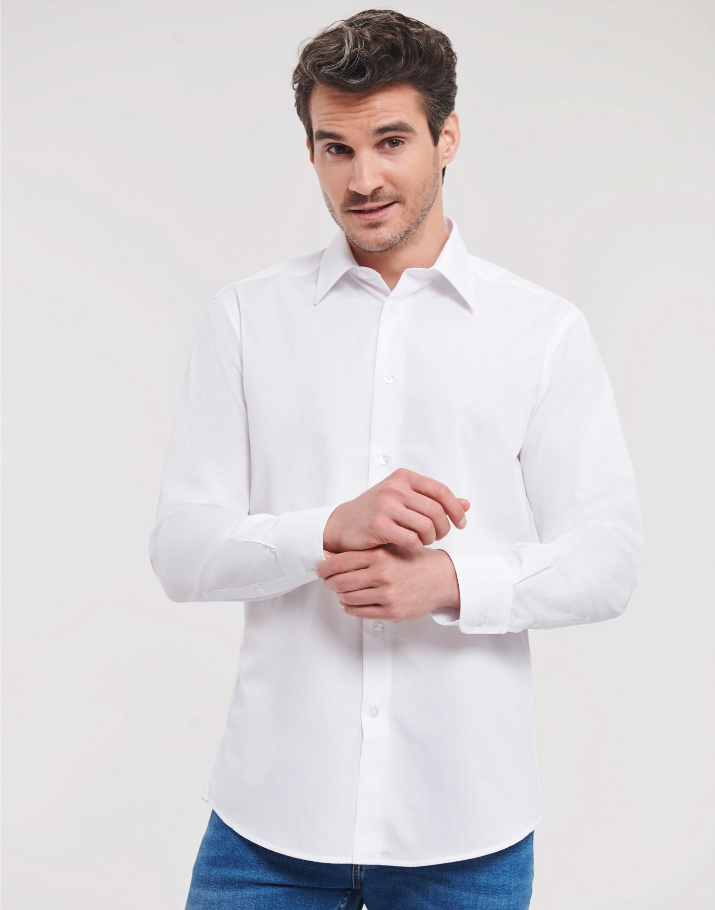 Men's Long Sleeve Tailored Polycotton Poplin Shirt