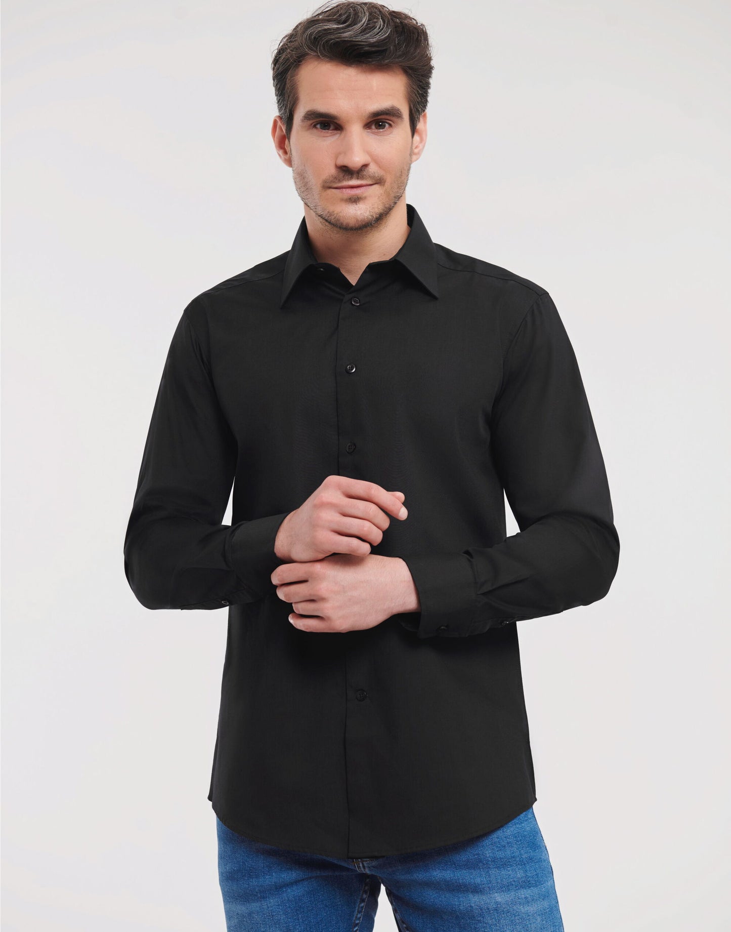Men's Long Sleeve Tailored Polycotton Poplin Shirt