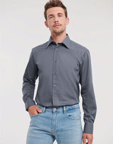 Men's Long Sleeve Tailored Polycotton Poplin Shirt