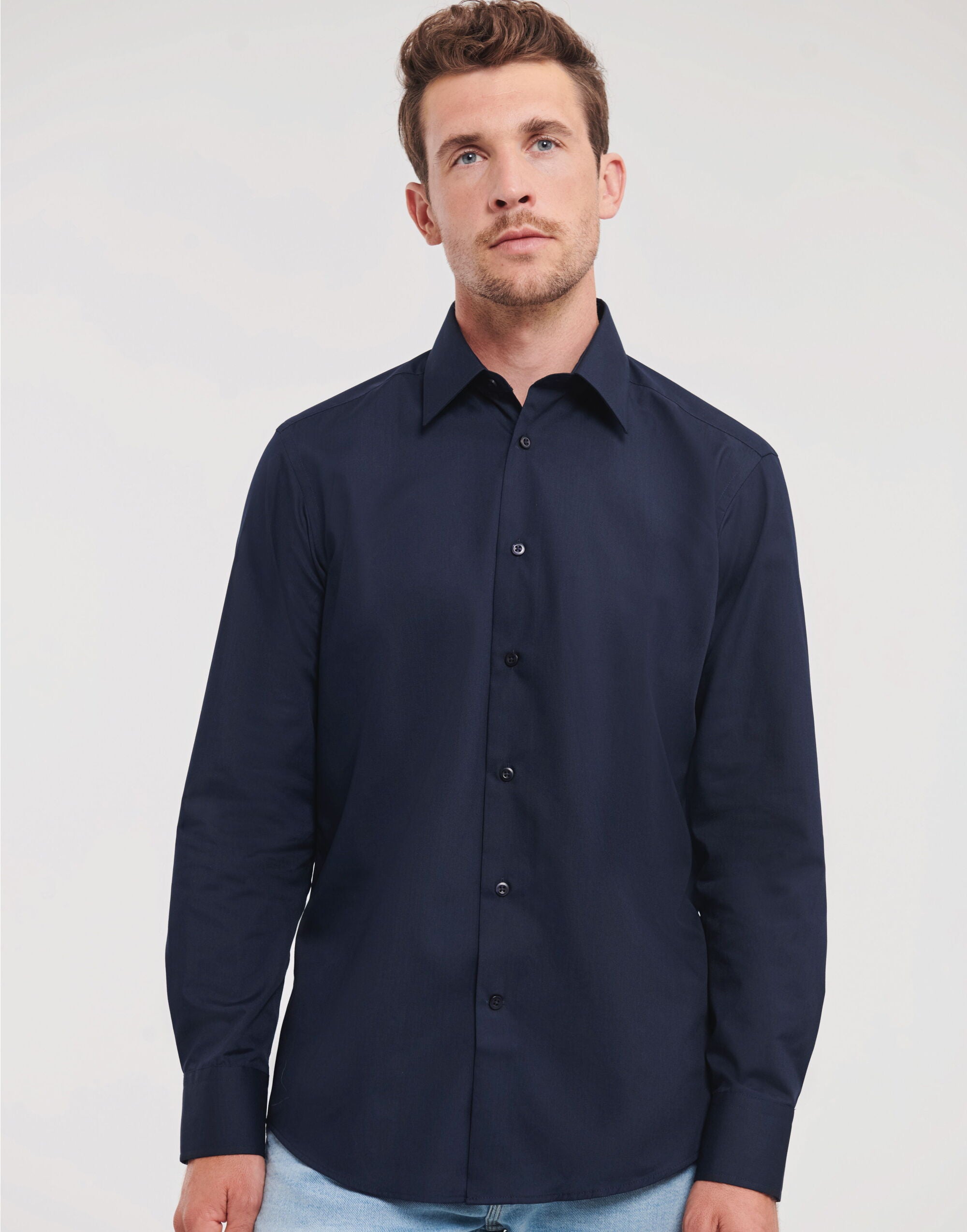 Men's Long Sleeve Tailored Polycotton Poplin Shirt