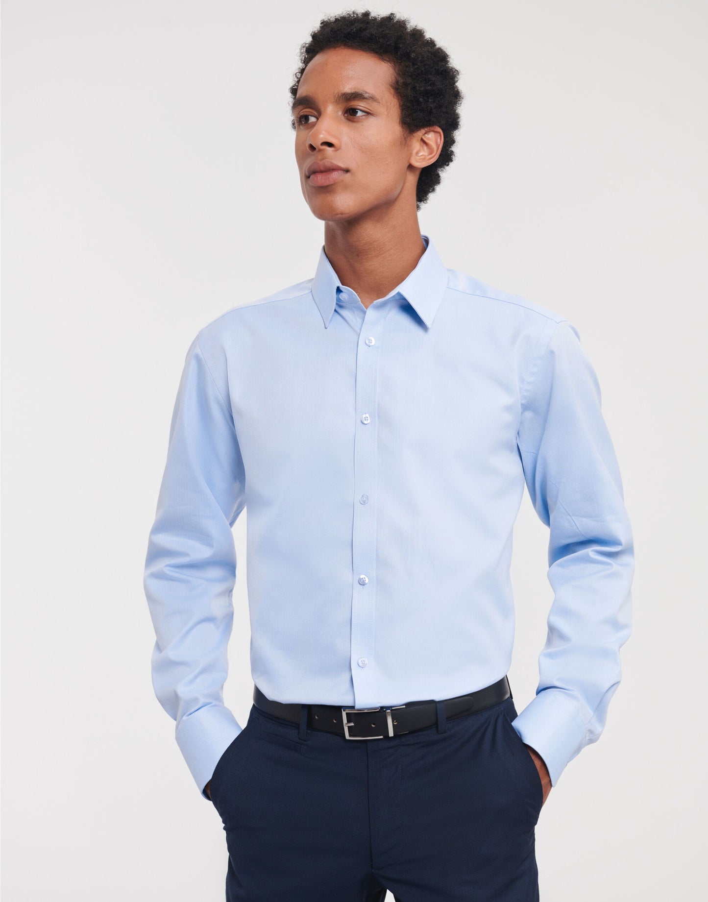 Men's Long Sleeve Tailored Herringbone Shirt