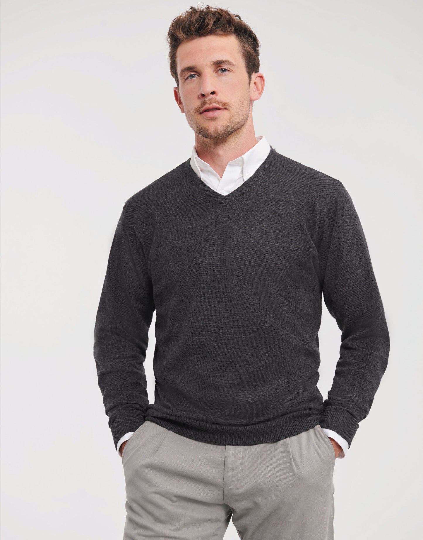 Men's V-Neck Knitted Pullover