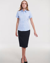 Ladies' Short Sleeve Tailored Herringbone Shirt