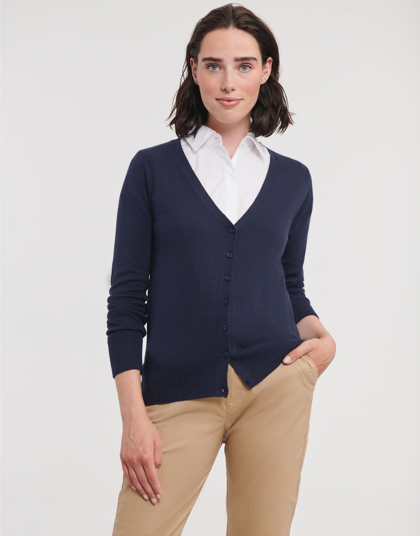 Ladies'  V-Neck Knitted Cardigan