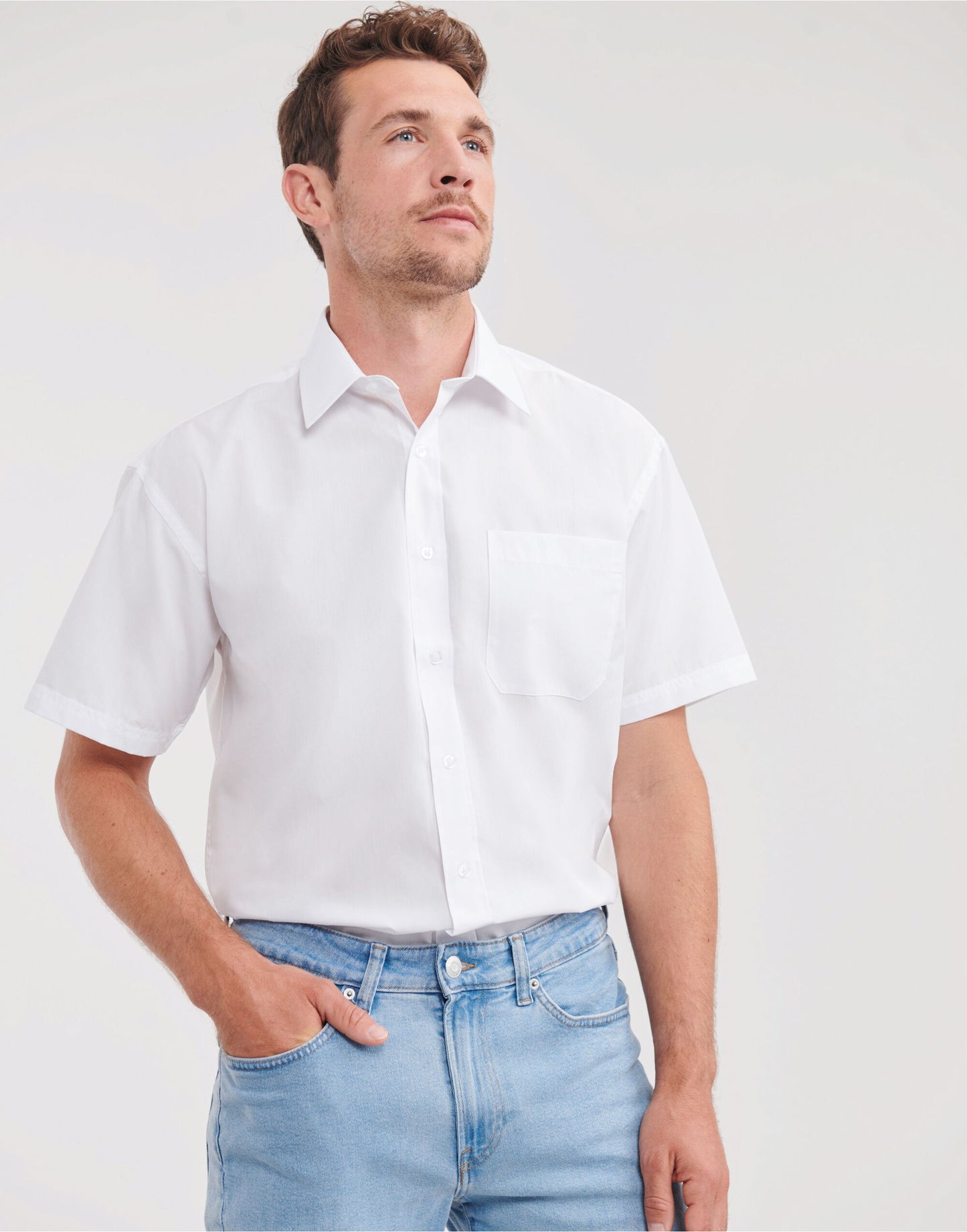 Men's Short Sleeve Classic Polycotton Poplin Shirt