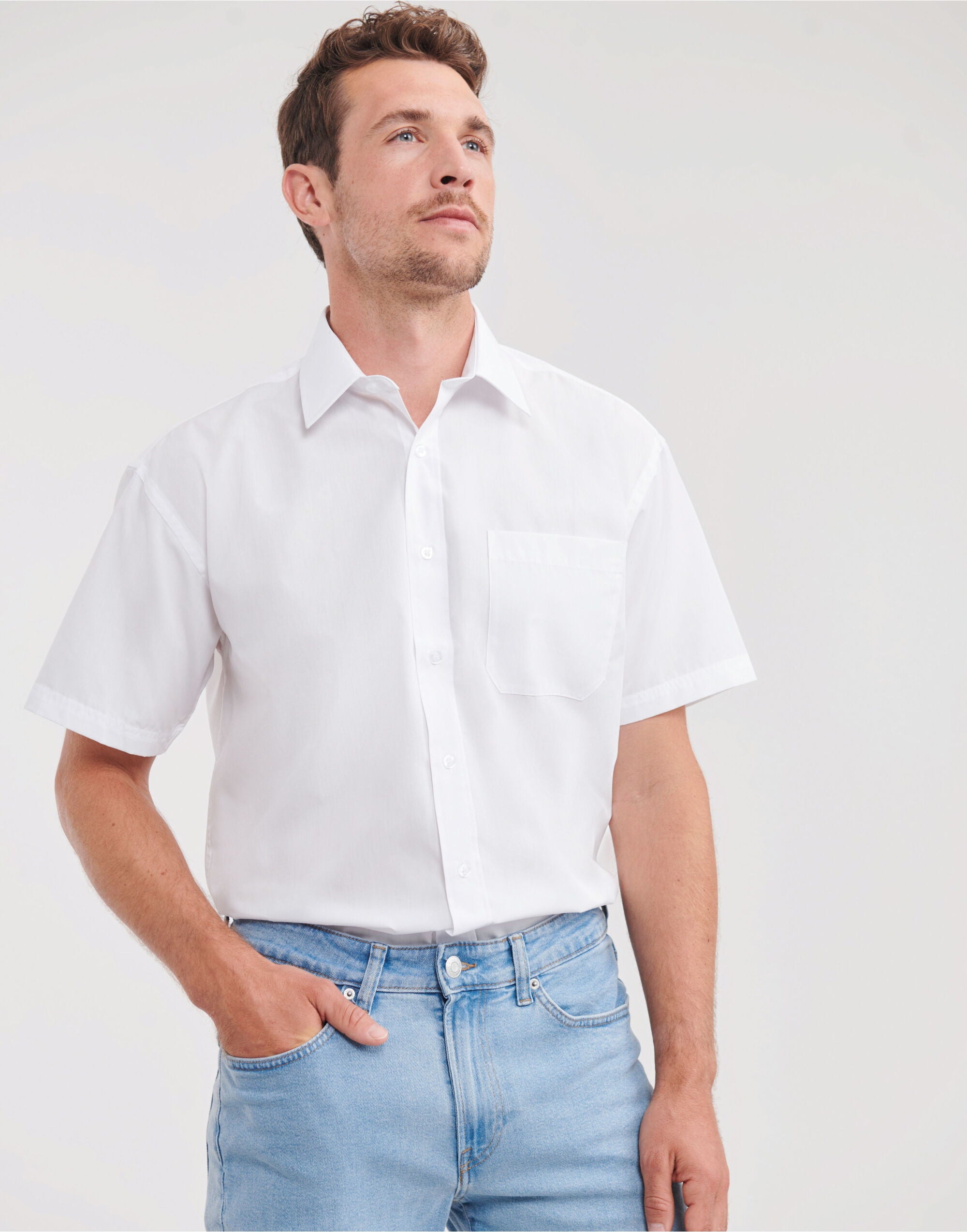 Men's Short Sleeve Classic Polycotton Poplin Shirt