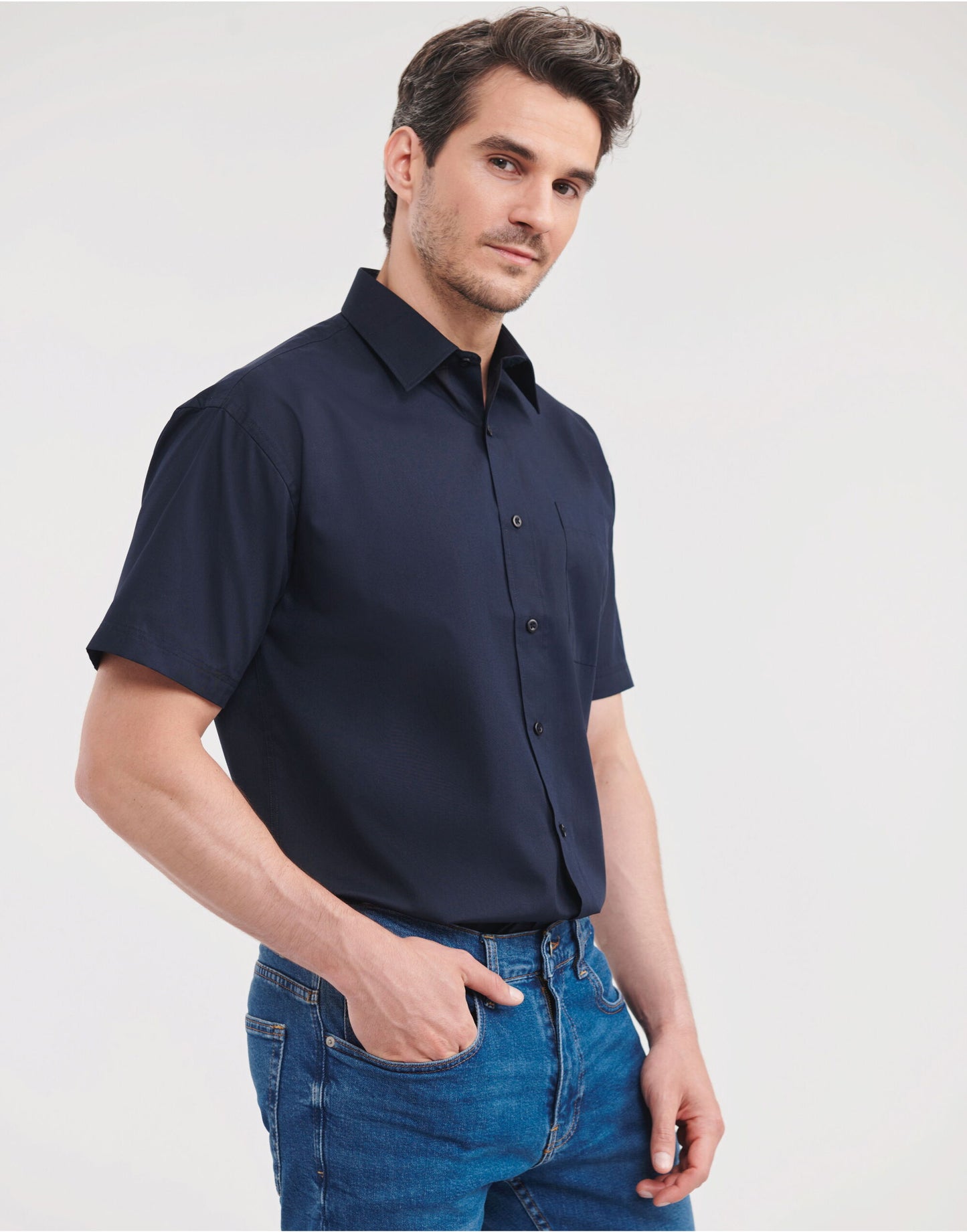 Men's Short Sleeve Classic Polycotton Poplin Shirt