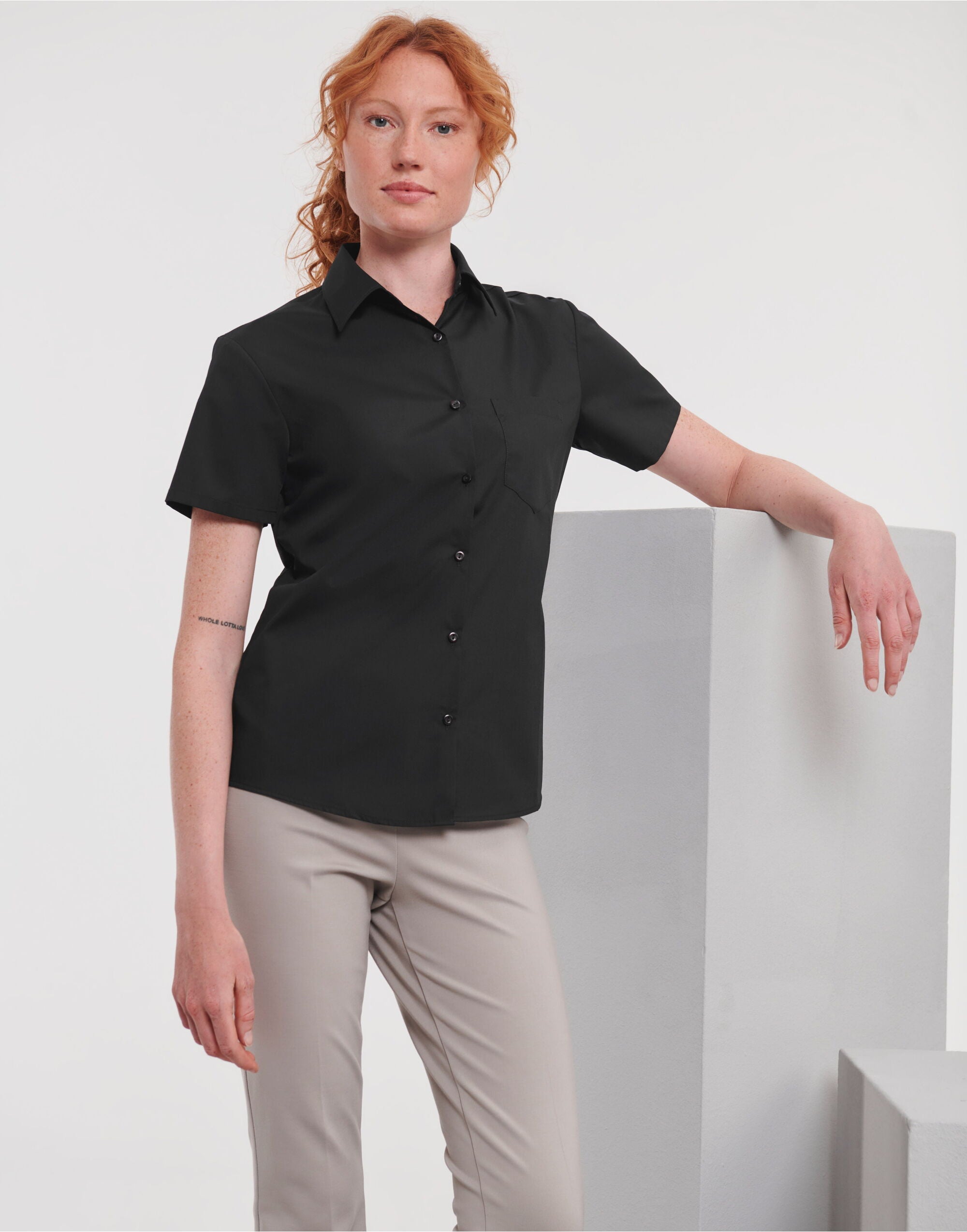 Ladies' Short Sleeve Classic Polycotton Poplin Shirt