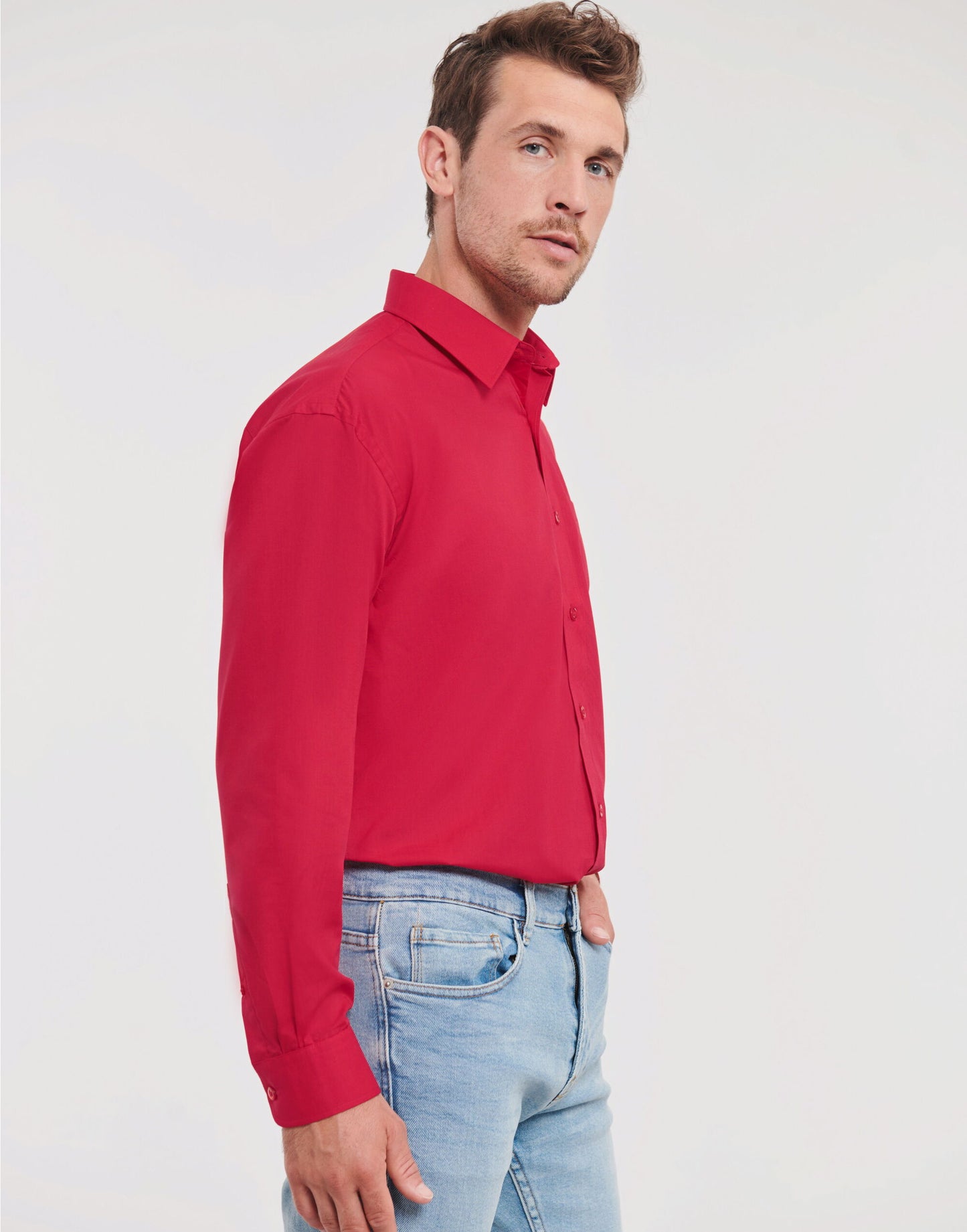 Men's Long Sleeve Classic Polycotton Poplin Shirt