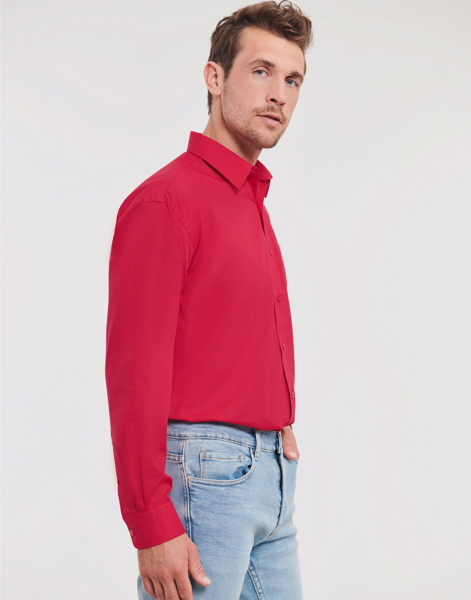 Men's Long Sleeve Classic Polycotton Poplin Shirt